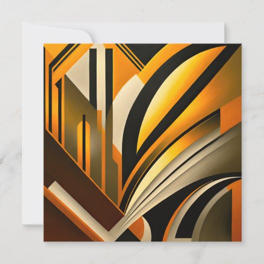 Golden Geometric Abstrakt Art Einladung (Vorderseite)