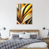 Golden Geometric Abstrakt Art Leinwanddruck (Insitu (Schlafzimmer))