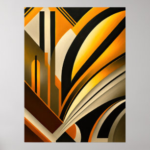 Golden Geometric Abstrakt Art Poster
