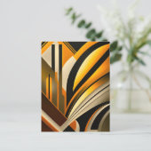 Golden Geometric Abstrakt Art Postkarte (Stehend Vorderseite)
