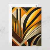 Golden Geometric Abstrakt Art Postkarte (Vorne/Hinten)