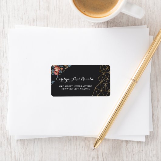 Golden Geometric Adressaufkleber (Insitu)