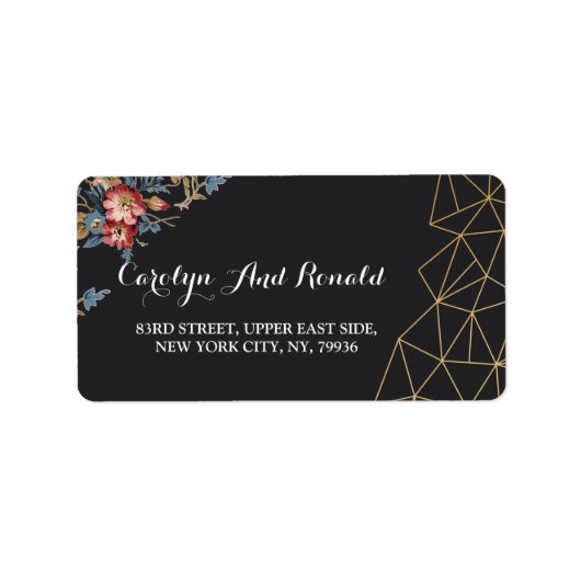 Golden Geometric Adressaufkleber (Vorne)