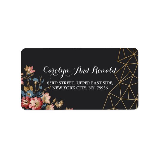 Golden Geometric Adressaufkleber (Vorne)