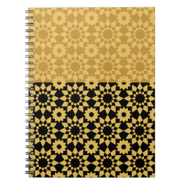 Golden Geometric Arabesque Notebook Notizblock
