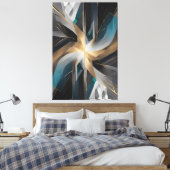 Golden Geometric Aurora Leinwanddruck (Insitu (Schlafzimmer))