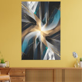 Golden Geometric Aurora Leinwanddruck (Insitu (Wohnzimmer))