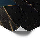 Golden Geometric Aurora Poster (Ecke)