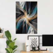 Golden Geometric Aurora Poster (Heimbüro)