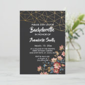 Golden Geometric Bachelor Einladung (Stehend Vorderseite)