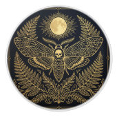 Golden Geometric Death Head Moth Celestial   Keramikknauf (Vorderseite)