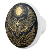 Golden Geometric Death Head Moth Celestial   Keramikknauf (Rechts)