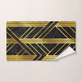 Golden Geometric Dimoned Art Deco on Black Marble Badhandtuch Set (Handtuch)