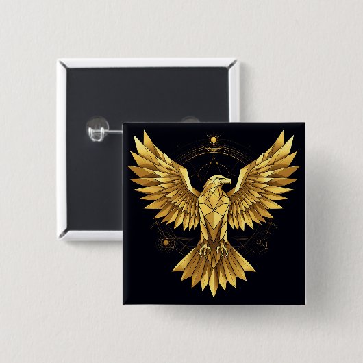 Golden Geometric Eagle Button (Vorne & Hinten)