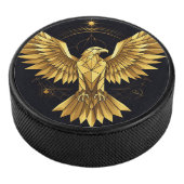 Golden Geometric Eagle Eishockey Puck (3/4)