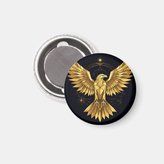 Golden Geometric Eagle Magnet (Vorderseite/Rückseite)