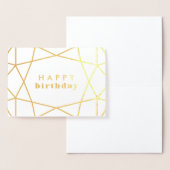 Golden Geometric Gem - Happy Birthday Folienkarte (Anzeige)