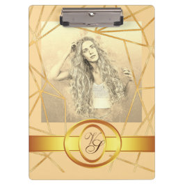 Golden Geometric Girl Fashion Modern Elegant #7 Klemmbrett