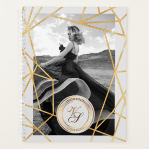 Golden Geometric Girl Fashion Moderne Elegant #4 Planer