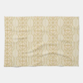 golden geometric lines on a beige background geschirrtuch (Horizontal)
