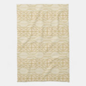 golden geometric lines on a beige background geschirrtuch (Vertikal)