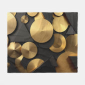 Golden Geometric Luxury Abstrakt Fleecedecke (Vorderseite (Horizontal))