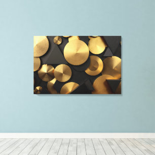 Golden Geometric Luxury Abstrakt Leinwanddruck