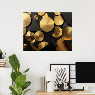 Golden Geometric Luxury Abstrakt Poster