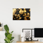 Golden Geometric Luxury Abstrakt Poster (Heimbüro)