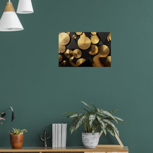 Golden Geometric Luxury Abstrakt Poster (Wohnzimmer 1)