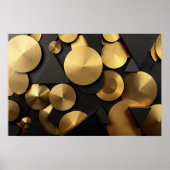 Golden Geometric Luxury Abstrakt Poster (Vorne)
