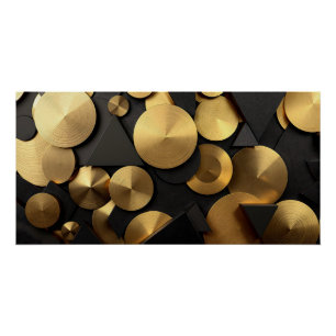 Golden Geometric Luxury Abstrakt Poster