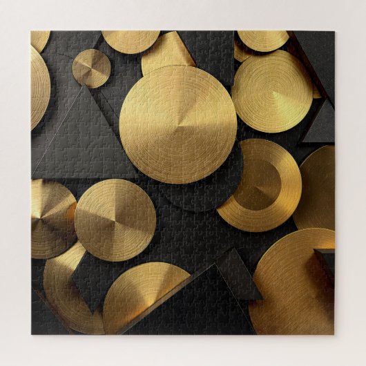 Golden Geometric Luxury Abstrakt Puzzle (Vertikal)