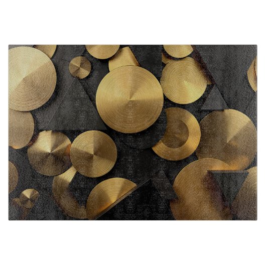 Golden Geometric Luxury Abstrakt Schneidebrett (Vorderseite)