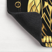 Golden Geometric Owl Illustration Mousepad (Ecke)