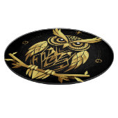 Golden Geometric Owl Illustration Schneidebrett (Ecke)