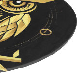 Golden Geometric Owl Illustration Schneidebrett (Ecke)