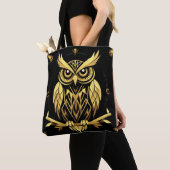 Golden Geometric Owl Illustration Tasche (Von Nahem)