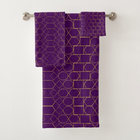 Golden Geometric Pattern Badhandtuch Set (Insitu)