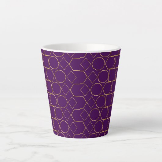 Golden Geometric Pattern Milchtasse (Vorderseite)