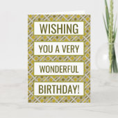 Golden Geometric Pattern, Modern Birthday Karte (Vorderseite)