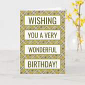 Golden Geometric Pattern, Modern Birthday Karte (Gelbe Blume)