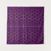 Golden Geometric Pattern Wandteppich (Vorderseite (Horizontal))