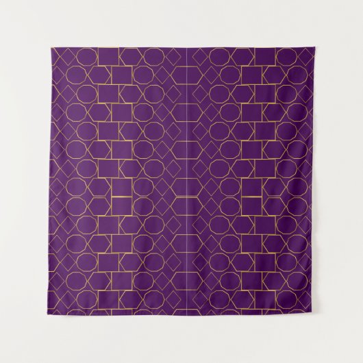 Golden Geometric Pattern Wandteppich (Vorderseite)