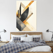 Golden Geometric Symphony Leinwanddruck (Insitu (Schlafzimmer))