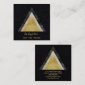 Golden Geometric Triangle Simulator Foil Glitzer Quadratische Visitenkarte (Vorne/Hinten)