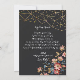 Golden Geometric wird meine Brautjungfrau sein Einladung