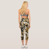 Golden Geometrie: Modernes Abstraktes Muster Capri Leggings (Rückseite)