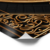 Golden Geometry Glossy Poster (Ecke)