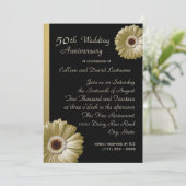 Golden Gerbera Daisy 50 Jahre Einladung (Stehend Vorderseite)